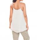 Designer-Top mit Perlen offwhite