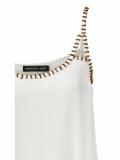 Designer-Top mit Perlen offwhite