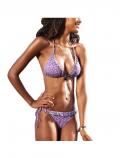 Designer-Triangel-Bikini lila-bunt