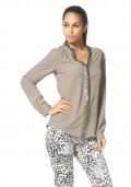 Designer-Tunikabluse mit Pailletten beige