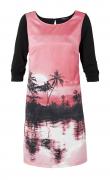 Designer-Tunikakleid pink-schwarz