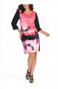 Designer-Tunikakleid pink-schwarz