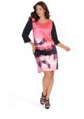 Designer-Tunikakleid pink-schwarz