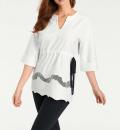 Designer-Tunikashirt mit Stickerei offwhite