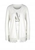 Designer-Twinset mit Spitze offwhite