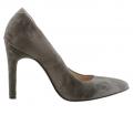 Designer-Veloursleder-Pumps grau