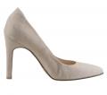 Designer-Veloursleder-Pumps hellbeige