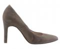 Designer-Veloursleder-Pumps taupe