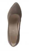 Designer-Veloursleder-Pumps taupe