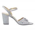 Designer-Veloursleder-Sandalette grau