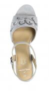 Designer-Veloursleder-Sandalette grau