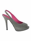 Designer-Veloursleder-Slingpumps taupe