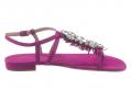 Designer-Velourslederdianette mit Strass pink