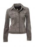 Designer-Velourslederjacke grau