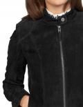 Designer-Velourslederjacke schwarz