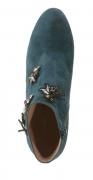 Designer-Velourslederstiefelette mit Patches petrol