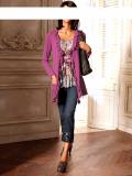 Designer-Volant-Strickjacke pink