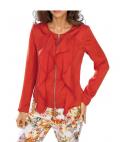 Designer-Volantblazer tomatenrot