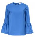 Designer-Volantbluse blau