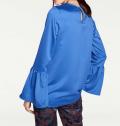 Designer-Volantbluse blau