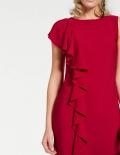 Designer-Volantkleid rot