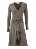 Designer-Volantkleid taupe