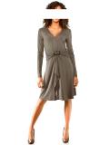 Designer-Volantkleid taupe Gr. 40