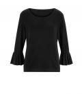 Designer-Volantpullover schwarz