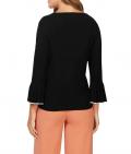 Designer-Volantpullover schwarz