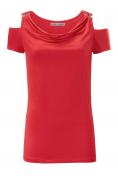 Designer-Wasserfallshirt mit Strass rot