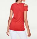 Designer-Wasserfallshirt mit Strass rot