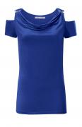 Designer-Wasserfallshirt mit Strass royalblau