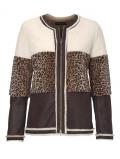 Designer-Webpelzjacke braun-ecru