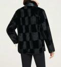 Designer-Webpelzjacke schwarz