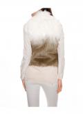 Designer-Webpelzweste camel-offwhite