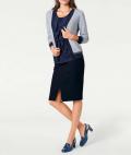 Designer-Wende-Cardigan grau-marine