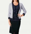 Designer-Wende-Cardigan grau-marine