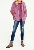 Designer-Wende-Webpelz-Steppjacke rosenholz