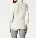 Designer-Wickelpullover mit Spitze creme