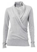 Designer-Wickelpullover mit Spitze grau