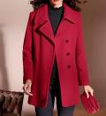 Designer-Woll-Longjacke rot