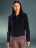 Designer-Wolljacke marine