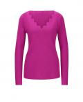 Designer-Zickzack-Ausschnitt-Pullover magenta