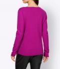 Designer-Zickzack-Ausschnitt-Pullover magenta