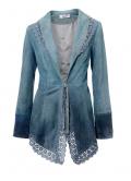 Designer-Ziegenvelours-Lederjacke blau