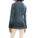 Designer-Ziegenvelours-Lederjacke blau