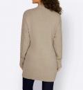 Designer-Zopfmustwer-Strickjacke beige-meliert