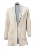 Doubleface-Strickjacke sand-grau