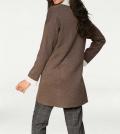 Doubleface-Strickjacke taupe-sand