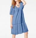 Druckkleid blau